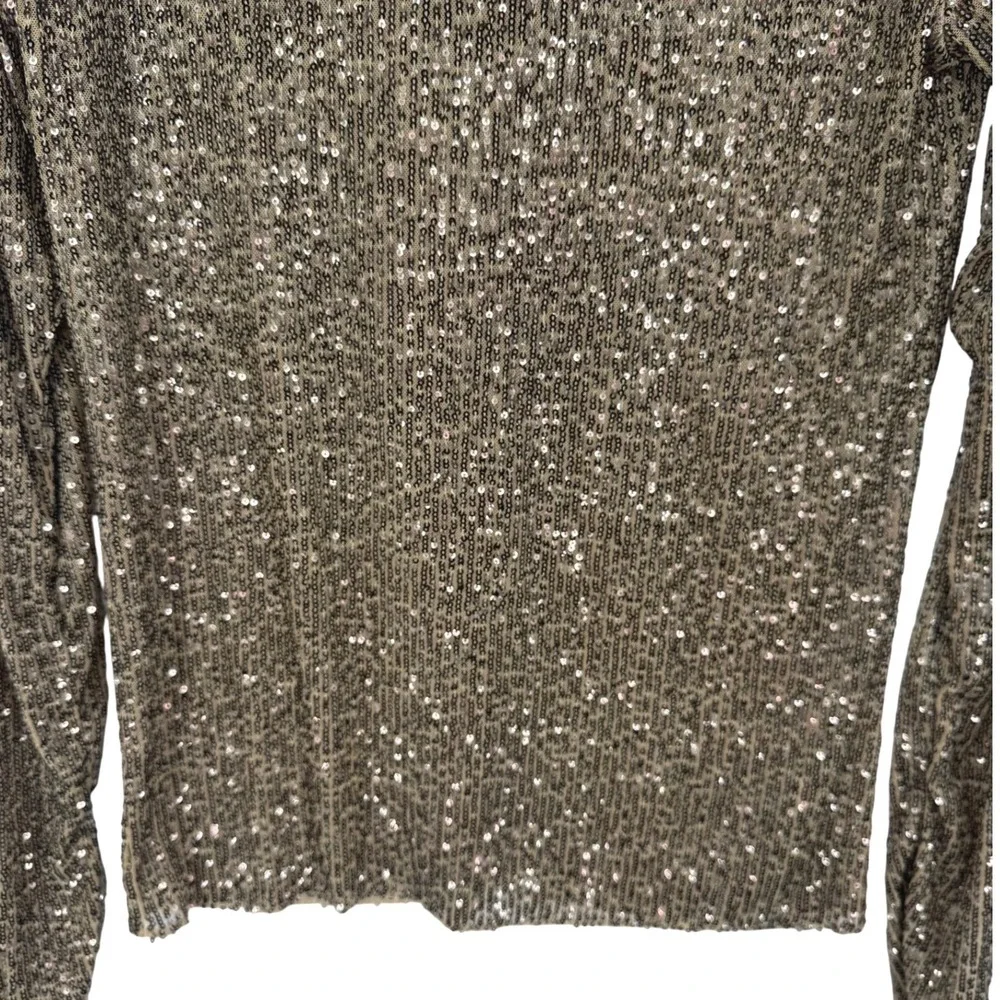NWT Free People Intimately Gold Rush Long Sleeve Sequin Top Gold Size Large Glam